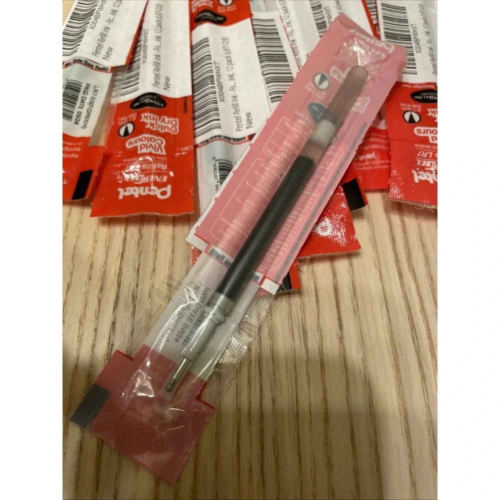 Pentel refill Ink LR7 ultra smooth riding‎ green pack of 12